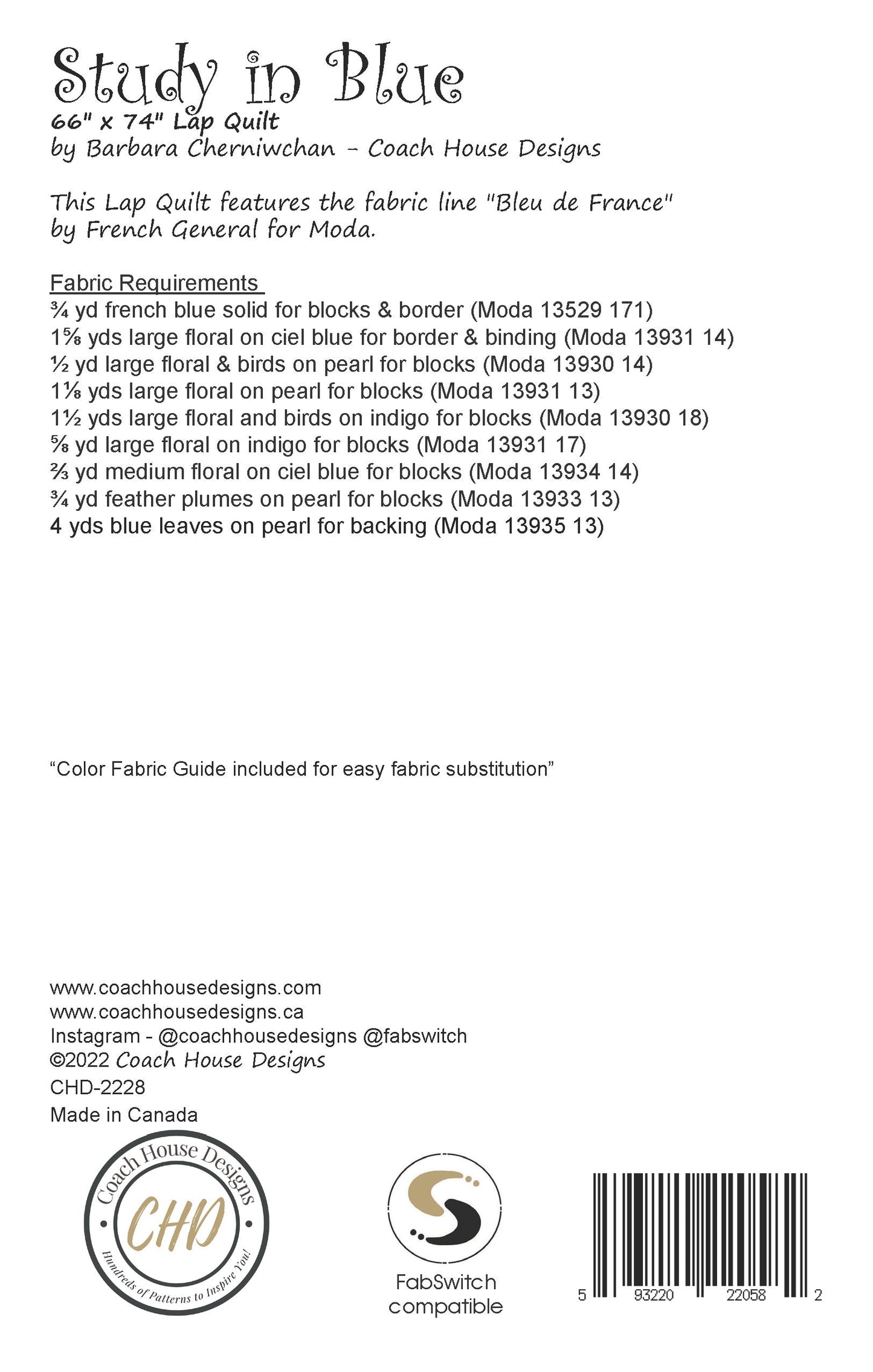 Study in Blue Downloadable PDF Quilt Pattern