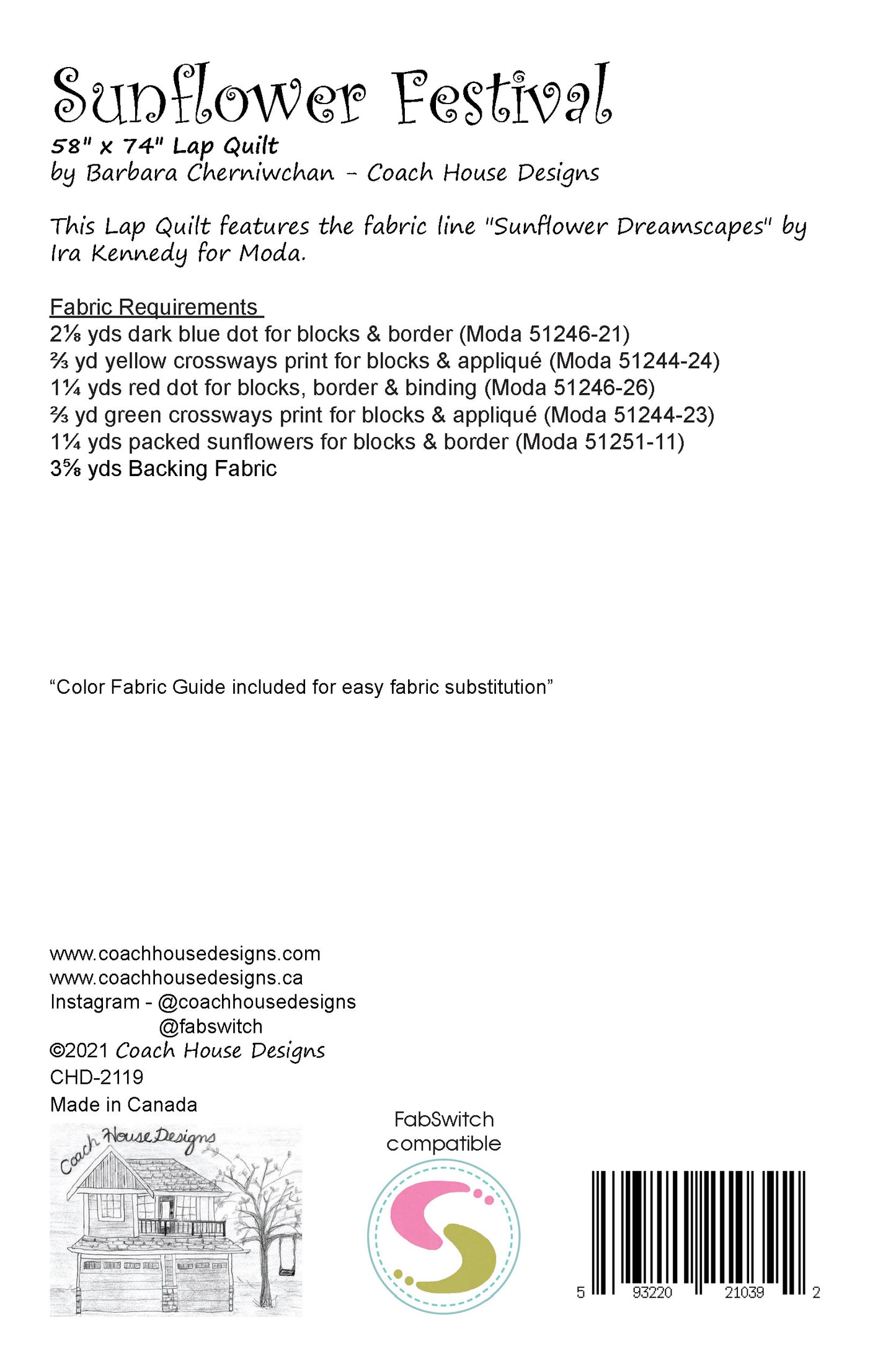 Sunflower Festival Downloadable PDF Quilt Pattern