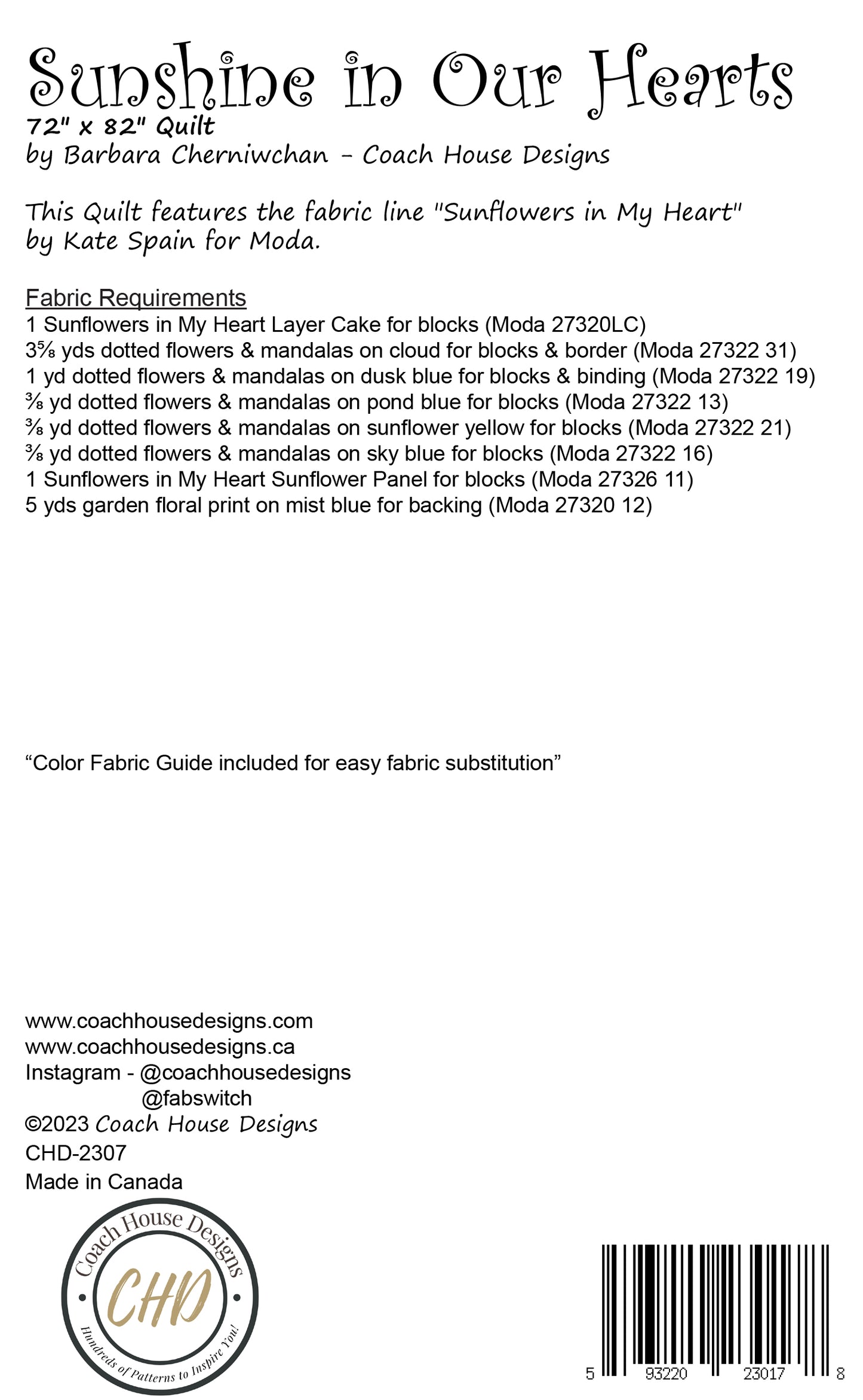 Sunshine in our Hearts Quilt Pattern