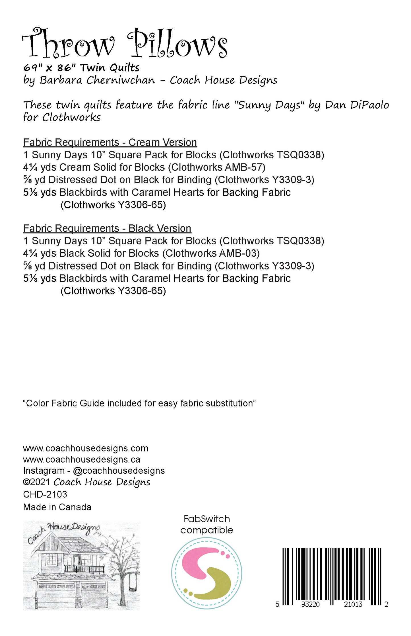 Throw Pillows Quilt Pattern