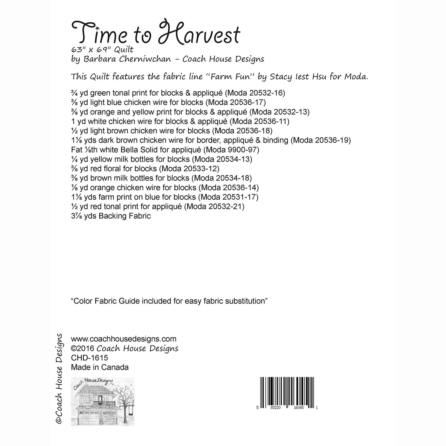 Time to Harvest Quilt Pattern