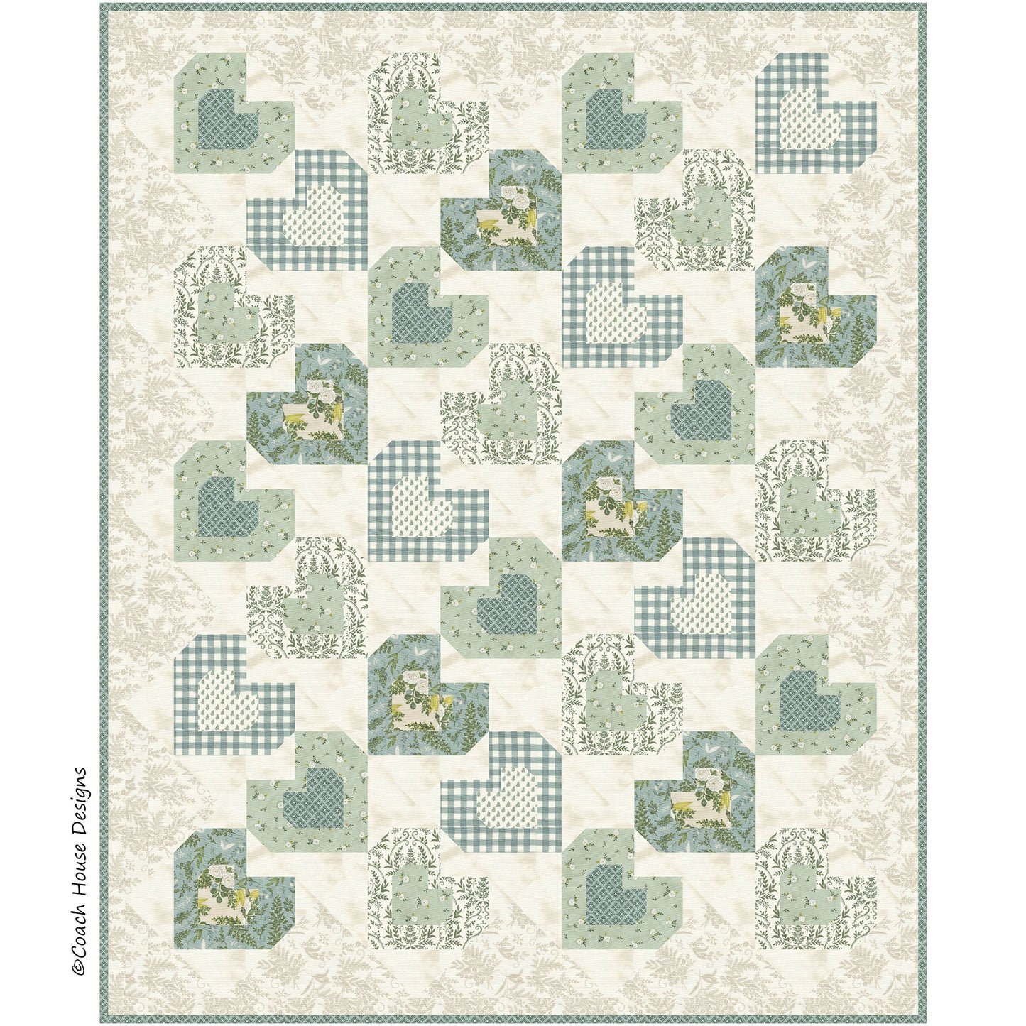 Tossed Hearts Downloadable PDF Quilt Pattern