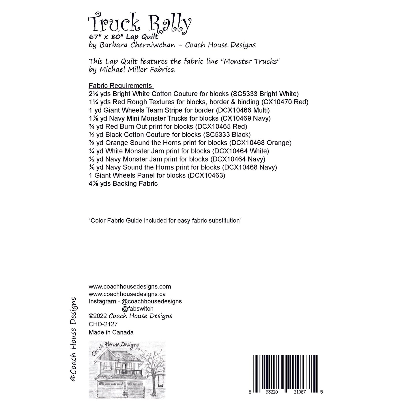 Truck Rally Quilt Pattern