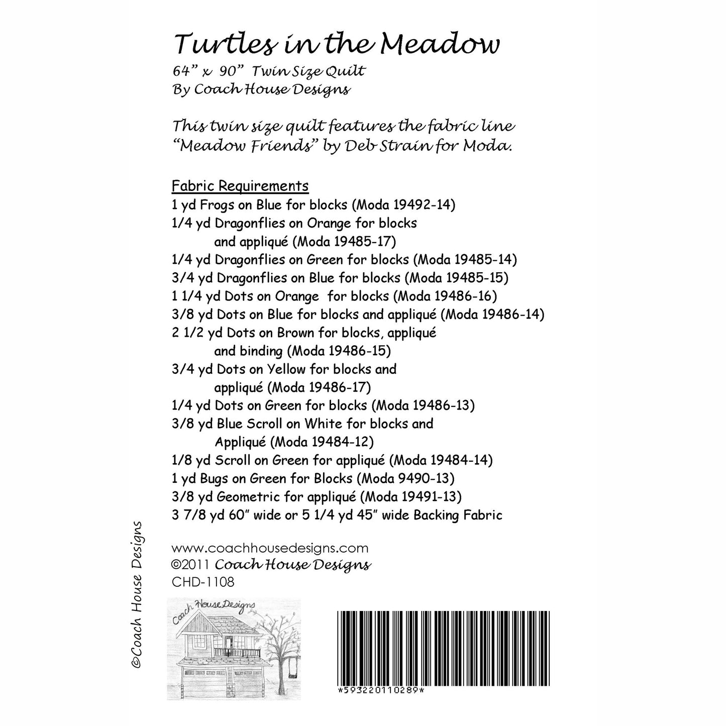 Turtles in the Meadow Quilt Pattern