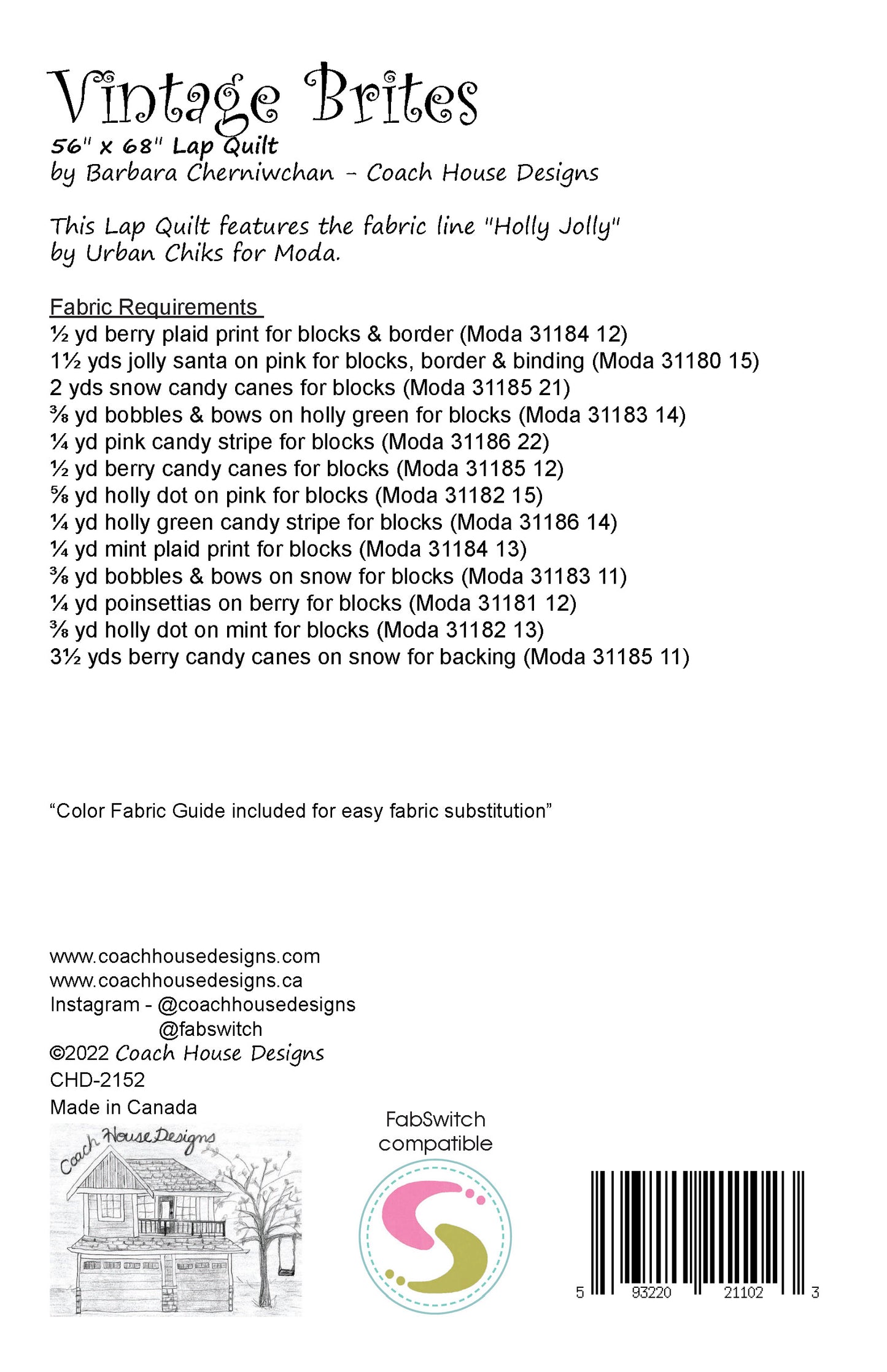 Vintage Brites Downloadable PDF Quilt Pattern