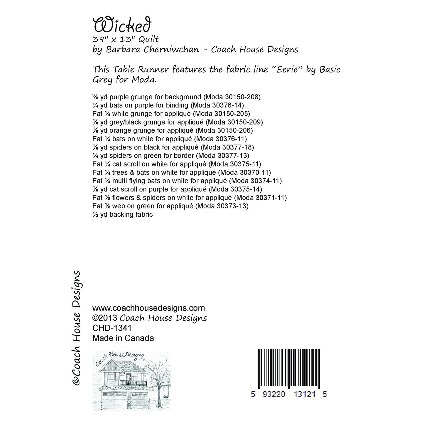 Wicked Downloadable PDF Quilt Pattern