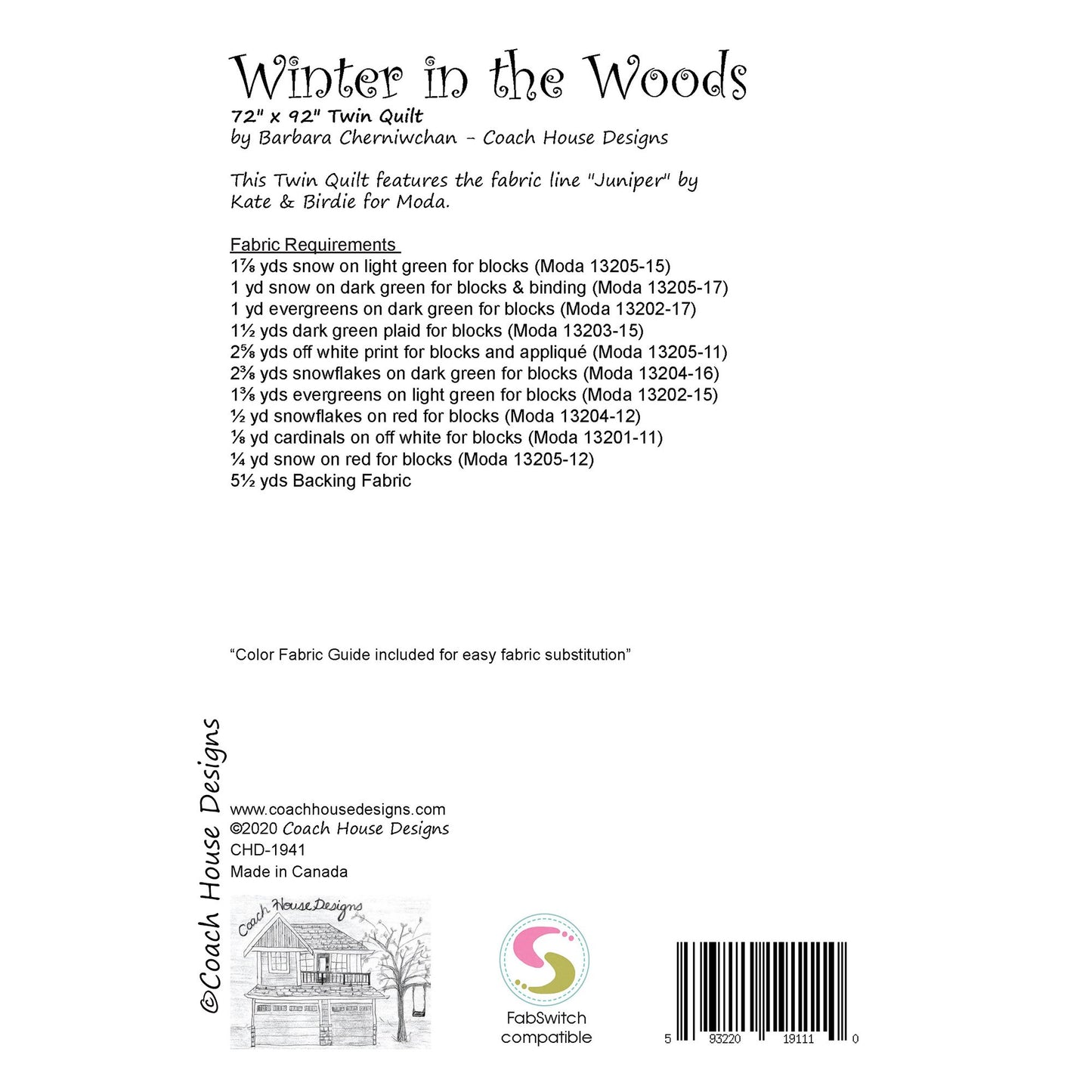 Winter in the Woods Downloadable PDF Quilt Pattern