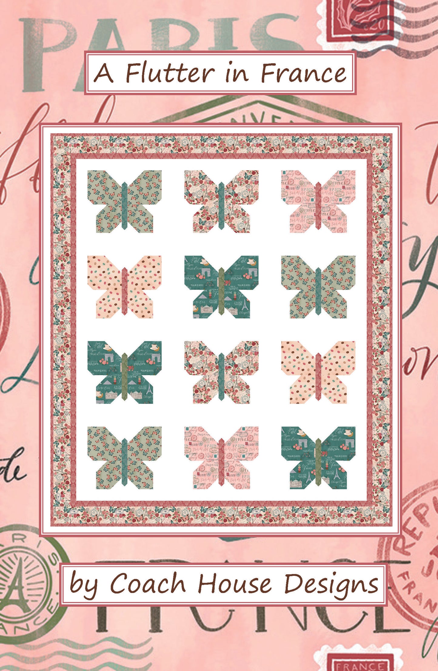 A Flutter in France Quilt Pattern (Pre-Order)