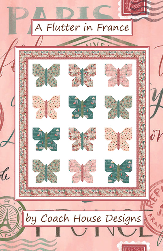 A Flutter in France Downloadable PDF Quilt Pattern (Pre-Order)