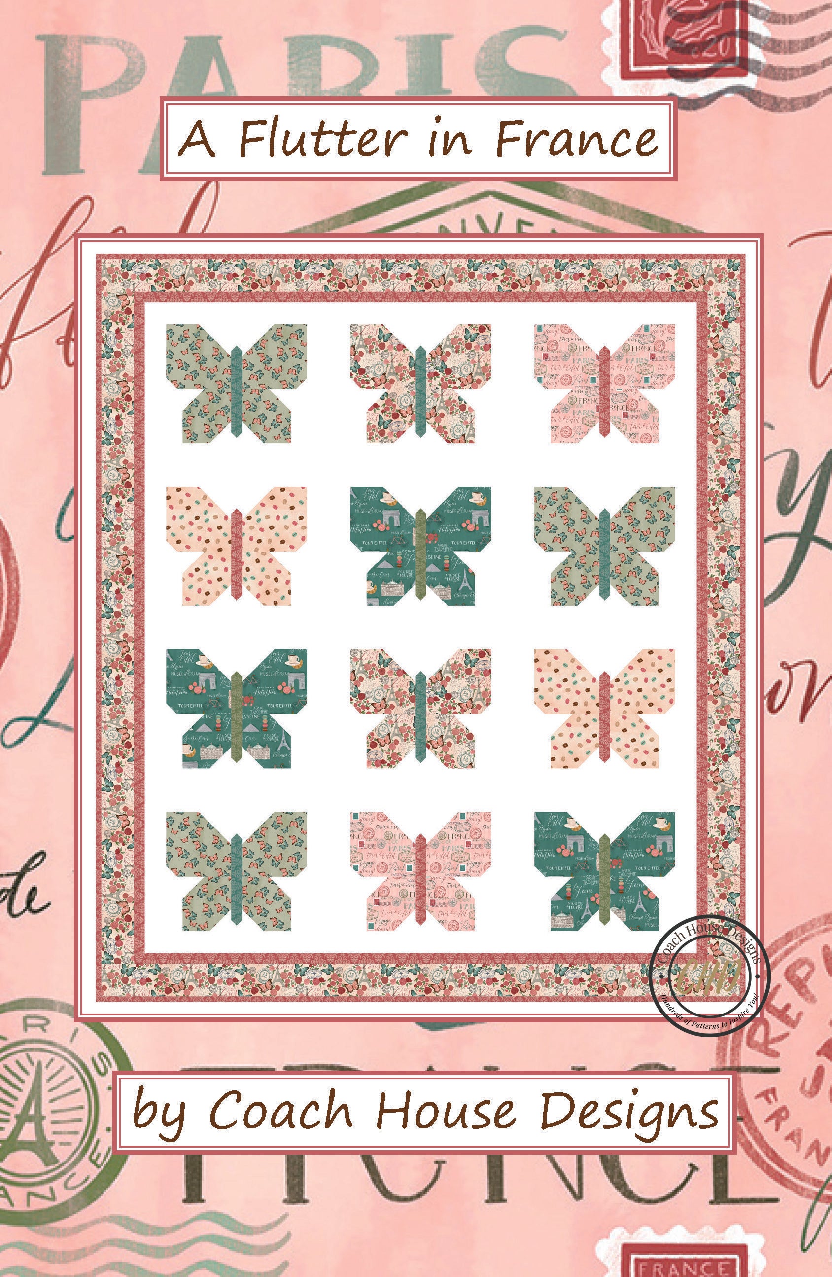 A Flutter in France Downloadable PDF Quilt Pattern – Coach House ...