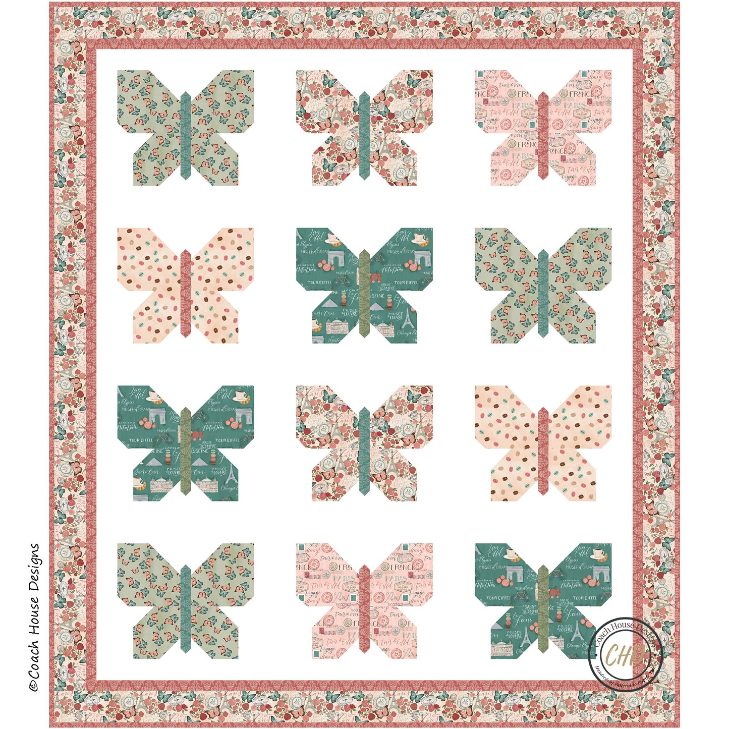 A Flutter in France Quilt Pattern