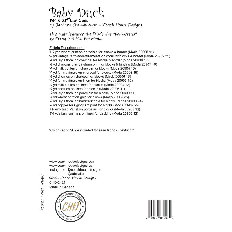 Baby Duck Downloadable PDF Quilt Pattern