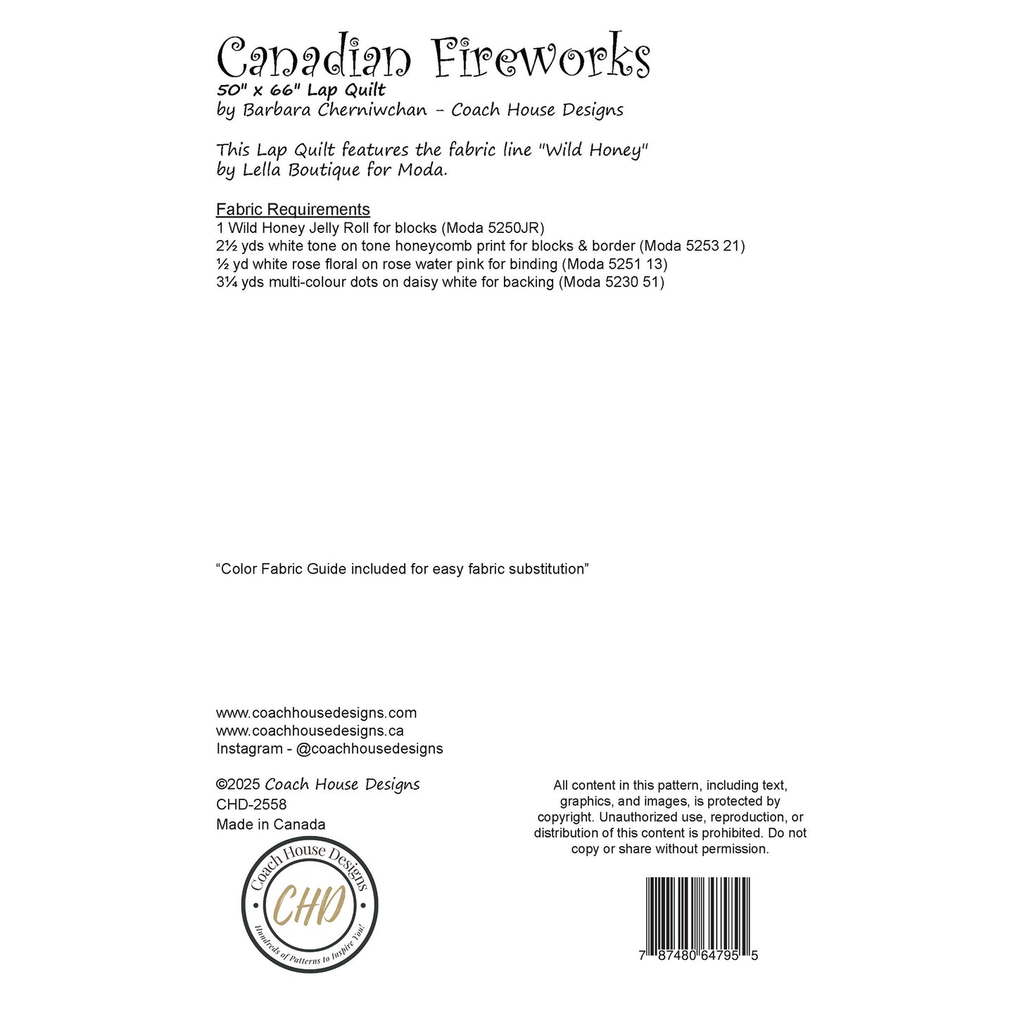 Canadian Fireworks Downloadable PDF Quilt Pattern