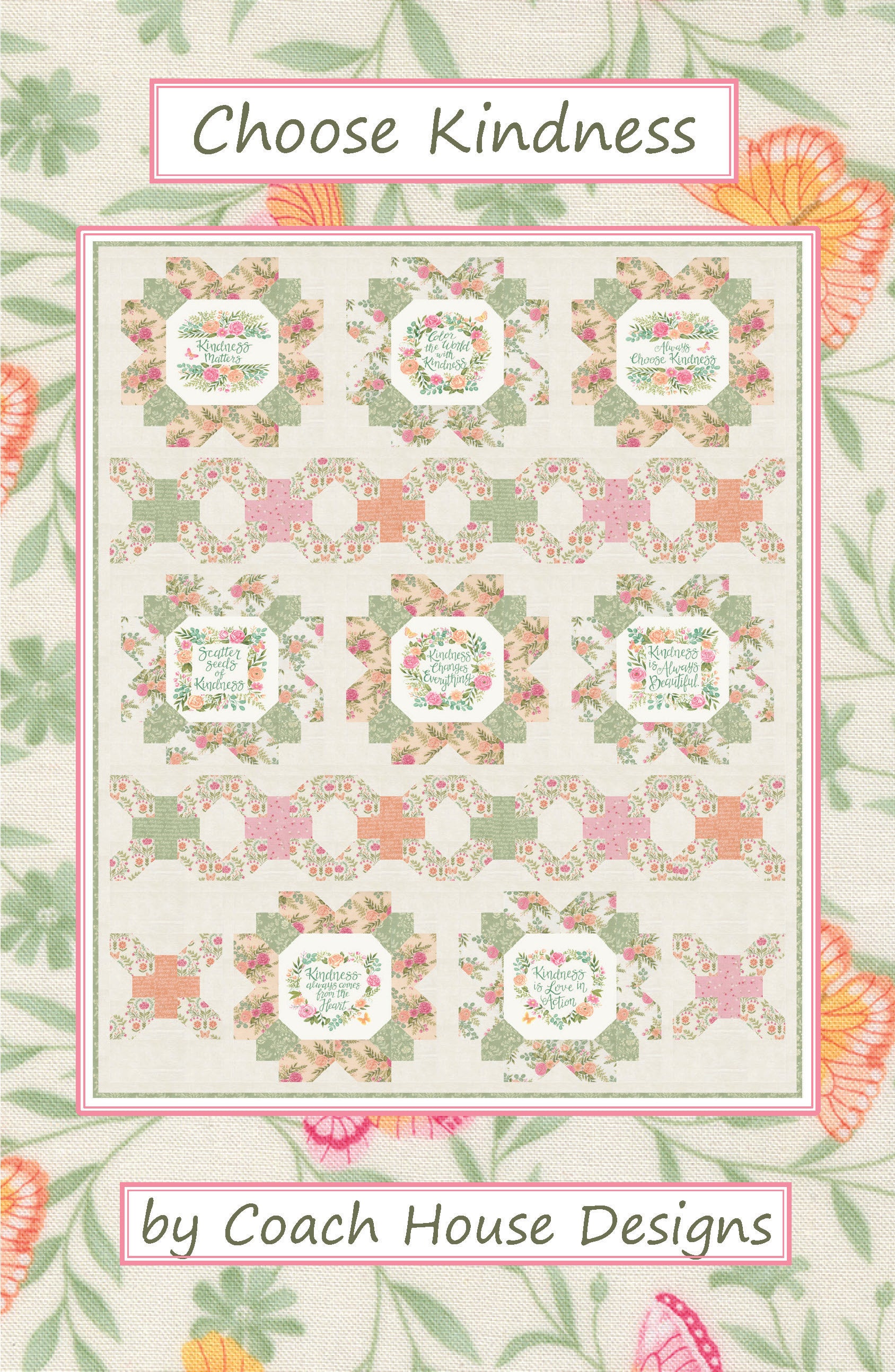 Kindness Background Pattern Choose Kindness Quilt Pattern (Pre-Order) – Coach House Designs Canada