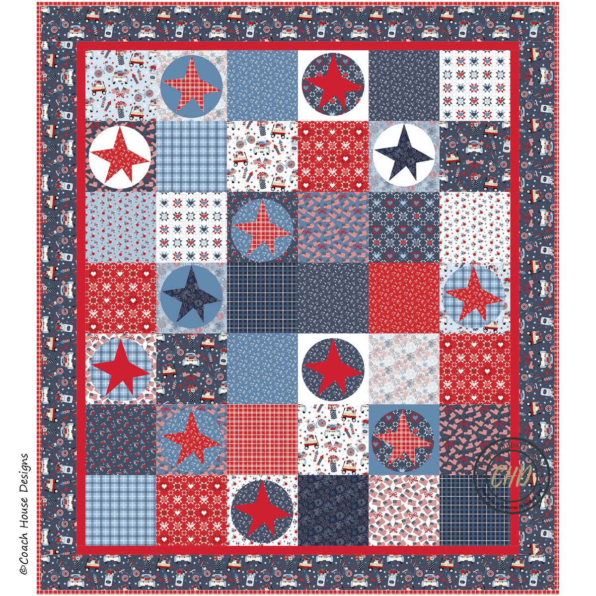 Clubhouse USA Downloadable PDF Quilt Pattern (Pre-Order)