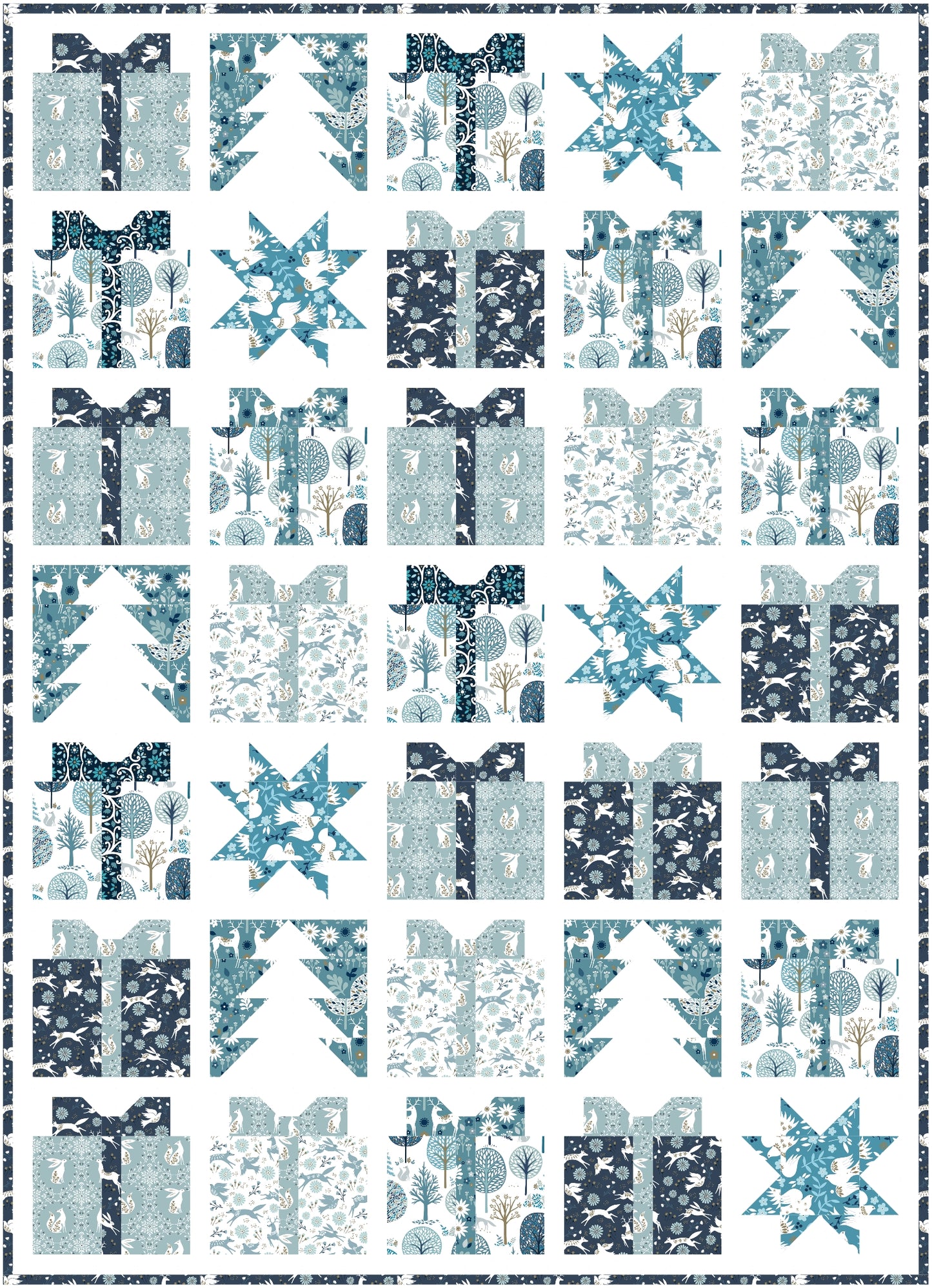 Cool Blue Christmas Quilt Pattern (Pre-Order)