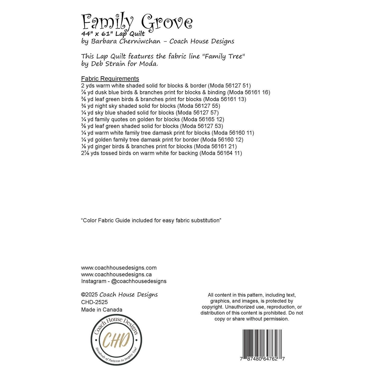 Family Grove Downloadable PDF Quilt Pattern