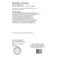 Fabric requirements and design information for a quilt pattern titled 'Family Grove' by Coach House Designs.