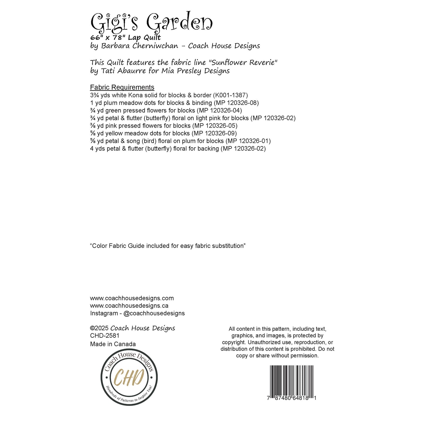 Gigi's Garden Downloadable PDF Quilt Pattern