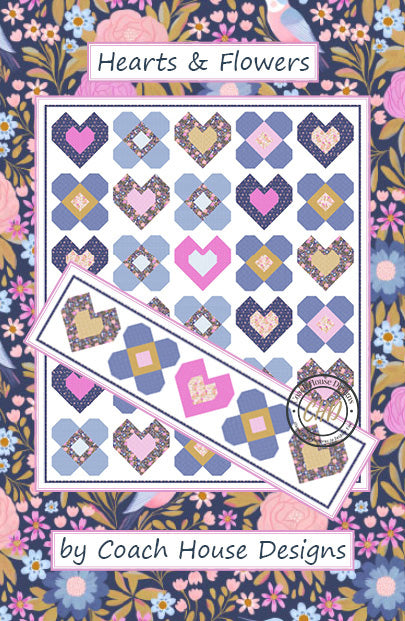 Hearts & Flowers Lap Quilt and Table Runner Pattern