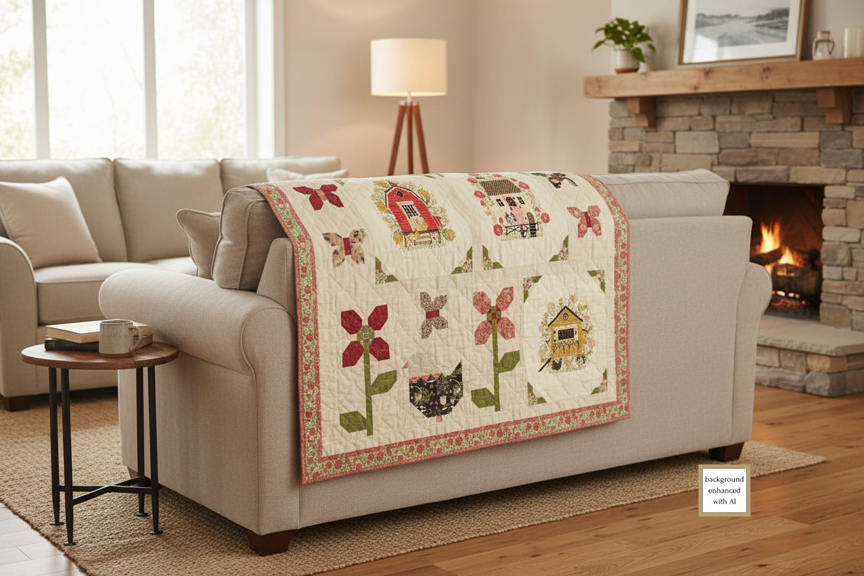 Hens on Holiday Downloadable PDF Quilt Pattern