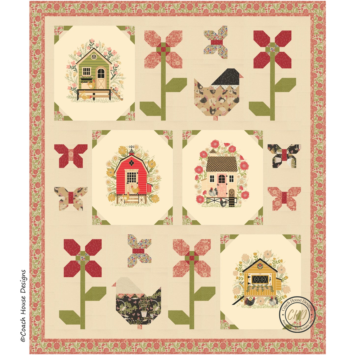 Hens on Holiday Quilt Pattern