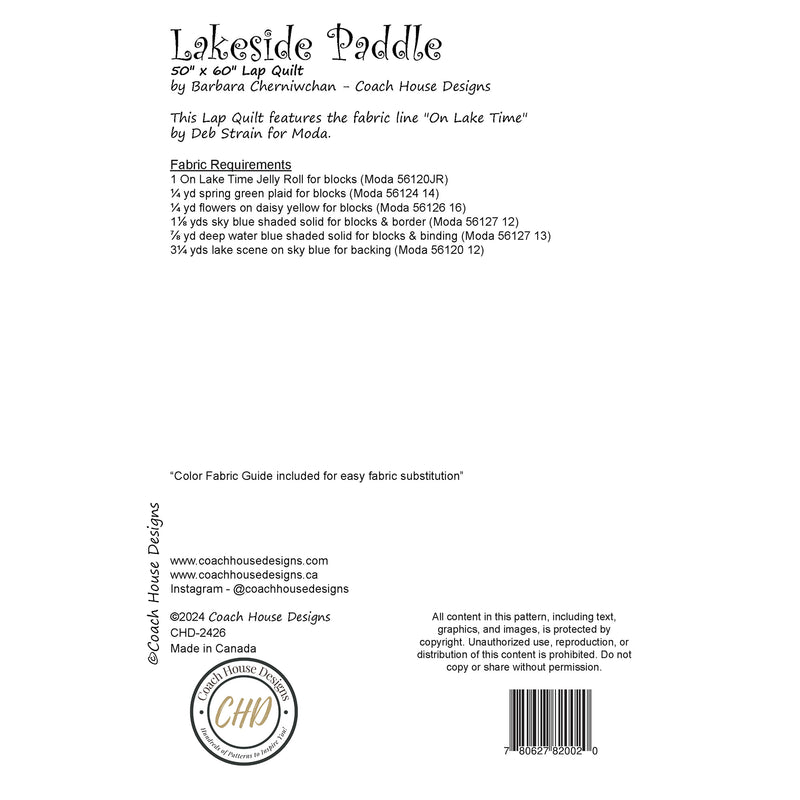 Lakeside Paddle Quilt Pattern