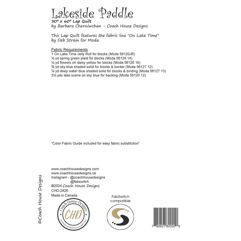 Lakeside Paddle Downloadable PDF Quilt Pattern (Pre-Order)