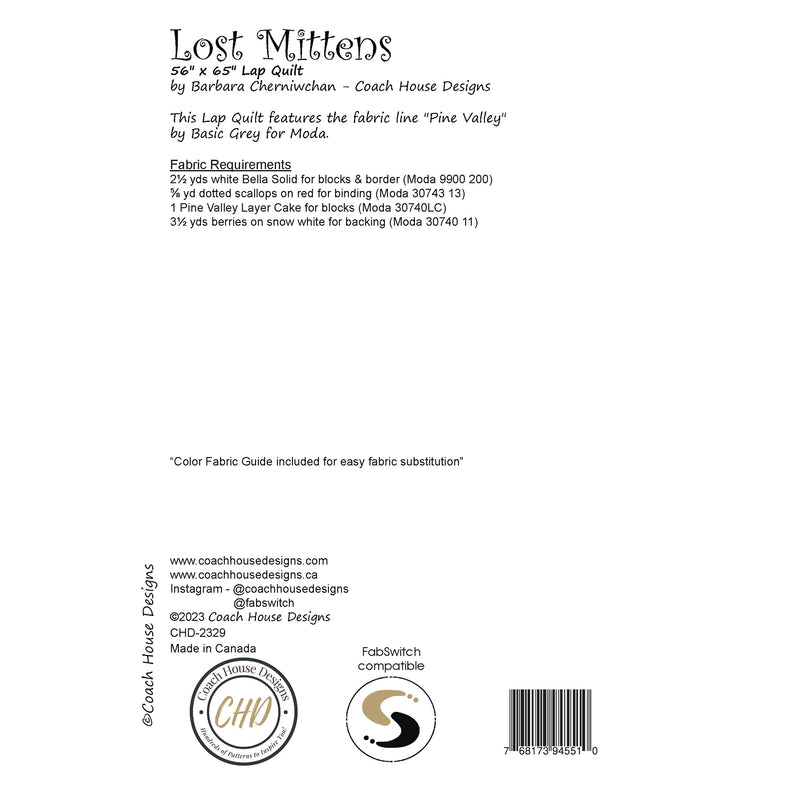 Lost Mittens Quilt Pattern