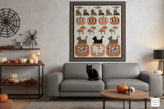 Meow-loween Downloadable PDF Quilt Pattern
