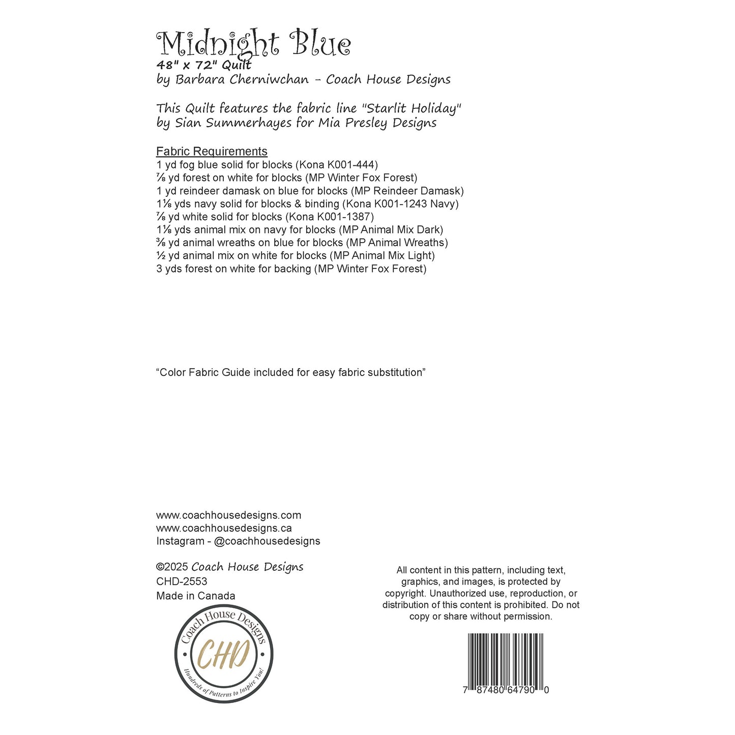 Midnight Blue Quilt Pattern