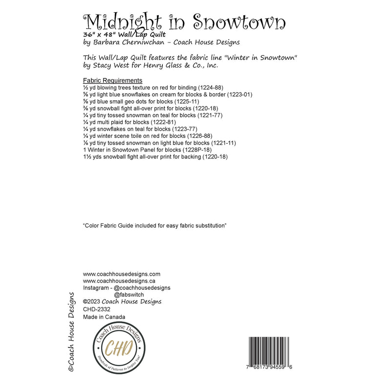 Midnight in Snowtown Downloadable PDF Quilt Pattern