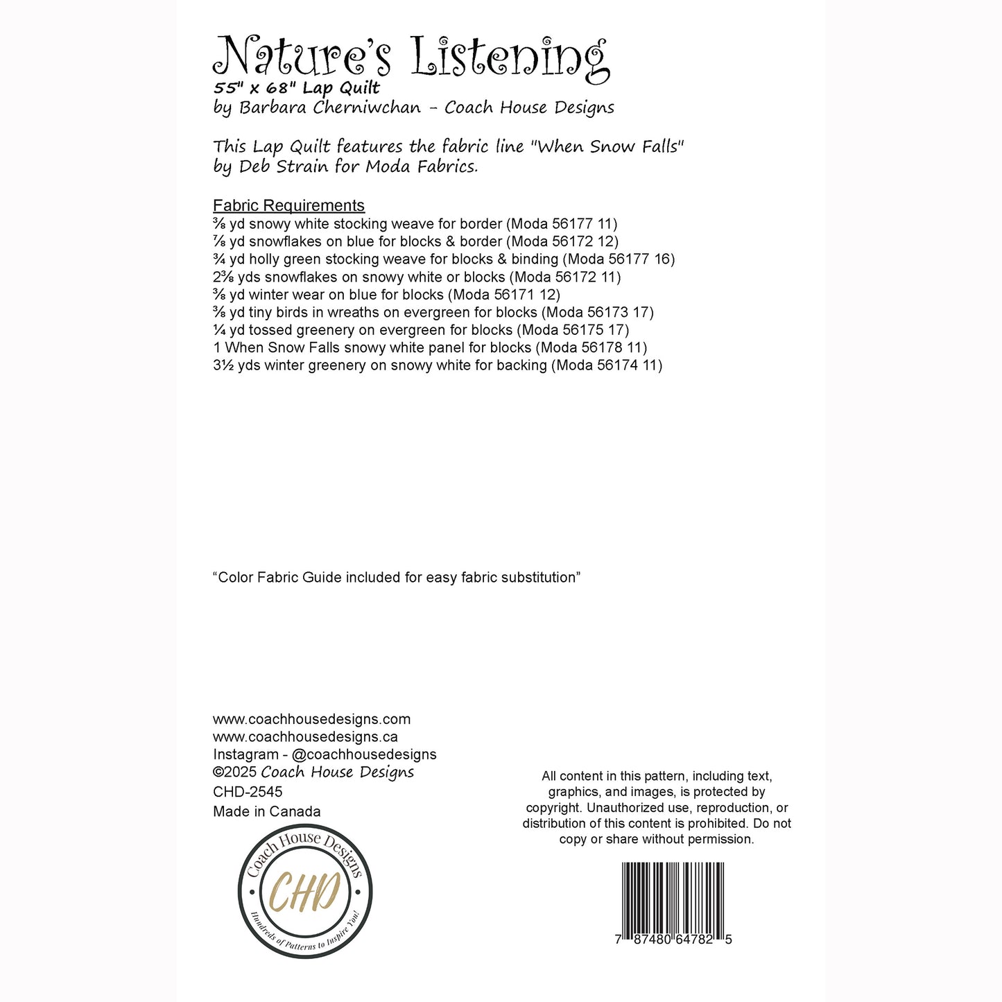 Nature's Listening Quilt Pattern