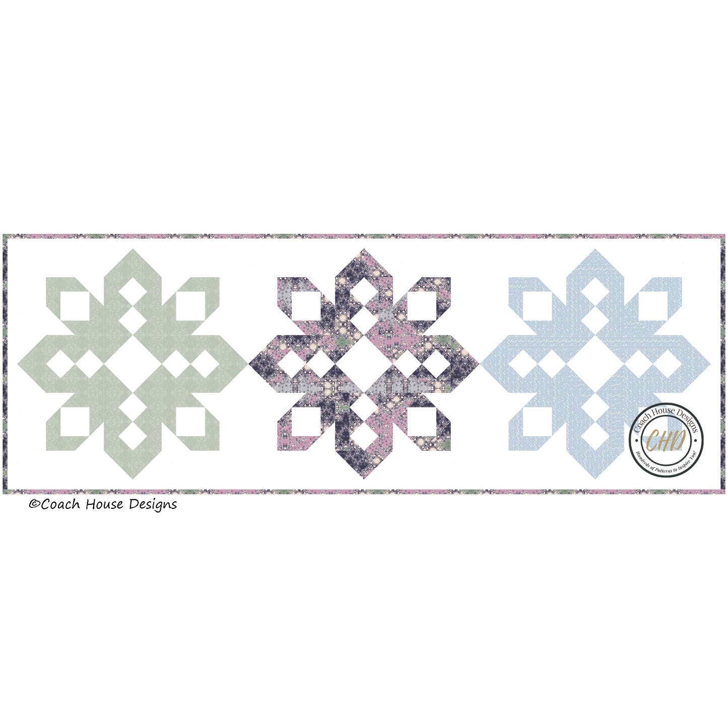 Northern Snowflakes Quilt and Table Runner Downloadable PDF  Pattern