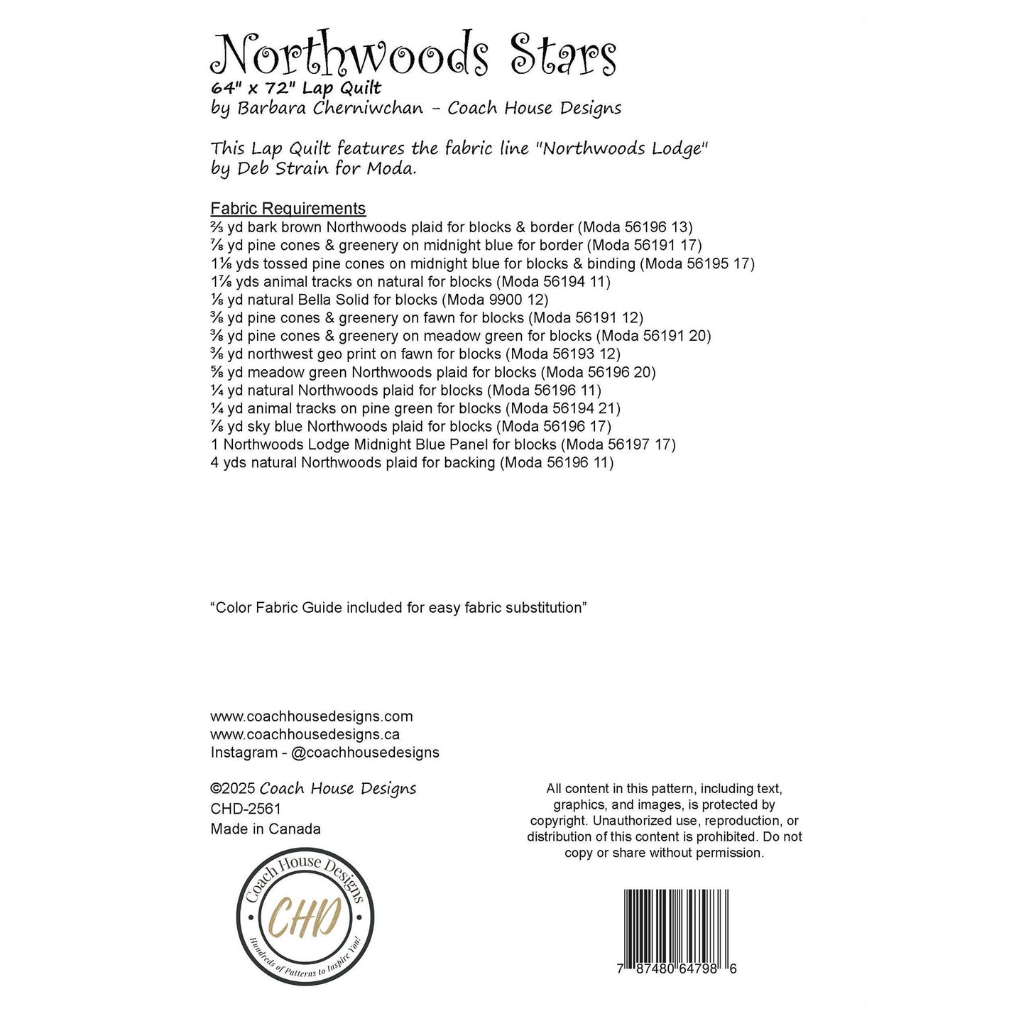 Northwoods Stars Downloadable PDF Quilt Pattern