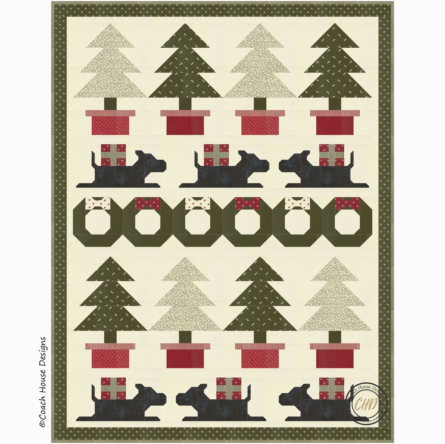 Puppy's First Christmas Downloadable PDF Quilt Pattern