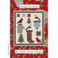 Christmas-themed quilt pattern with birds, trees, and stockings on a winter white background by Coach House Designs.