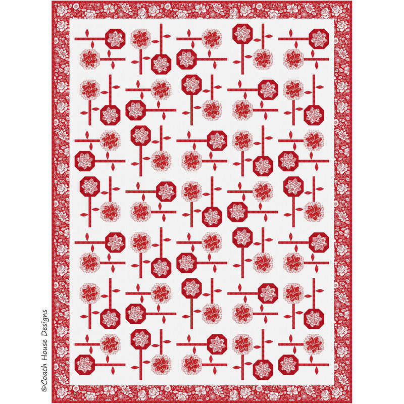 Redwork Flower Market Downloadable PDF Quilt Pattern