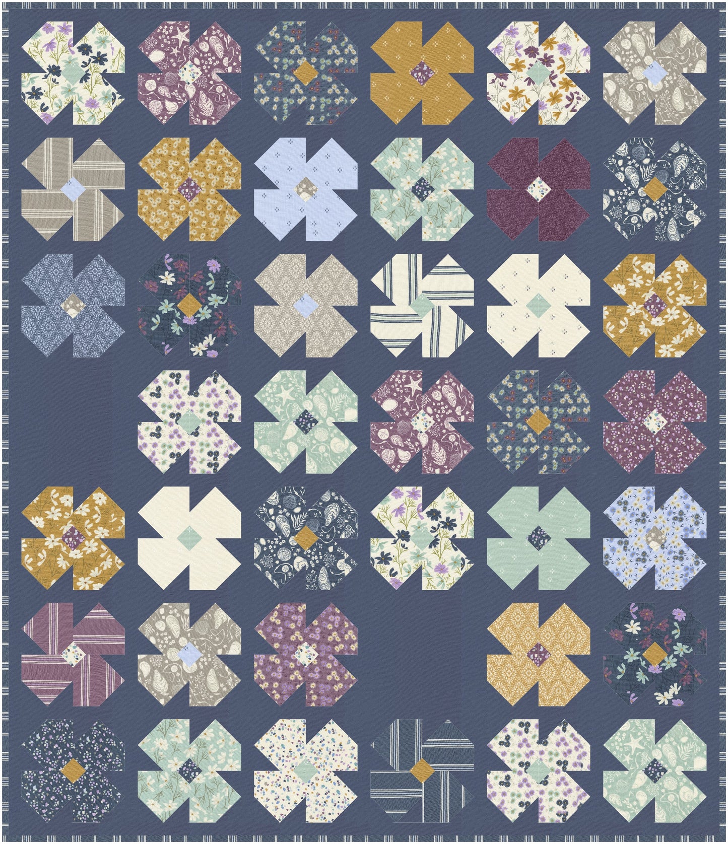 Sea Petals Downloadable PDF Quilt Pattern
