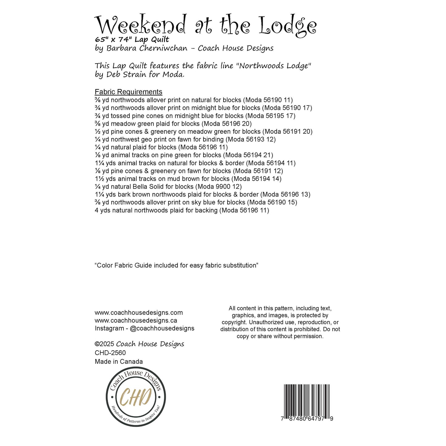 Weekend at the Lodge Quilt Pattern