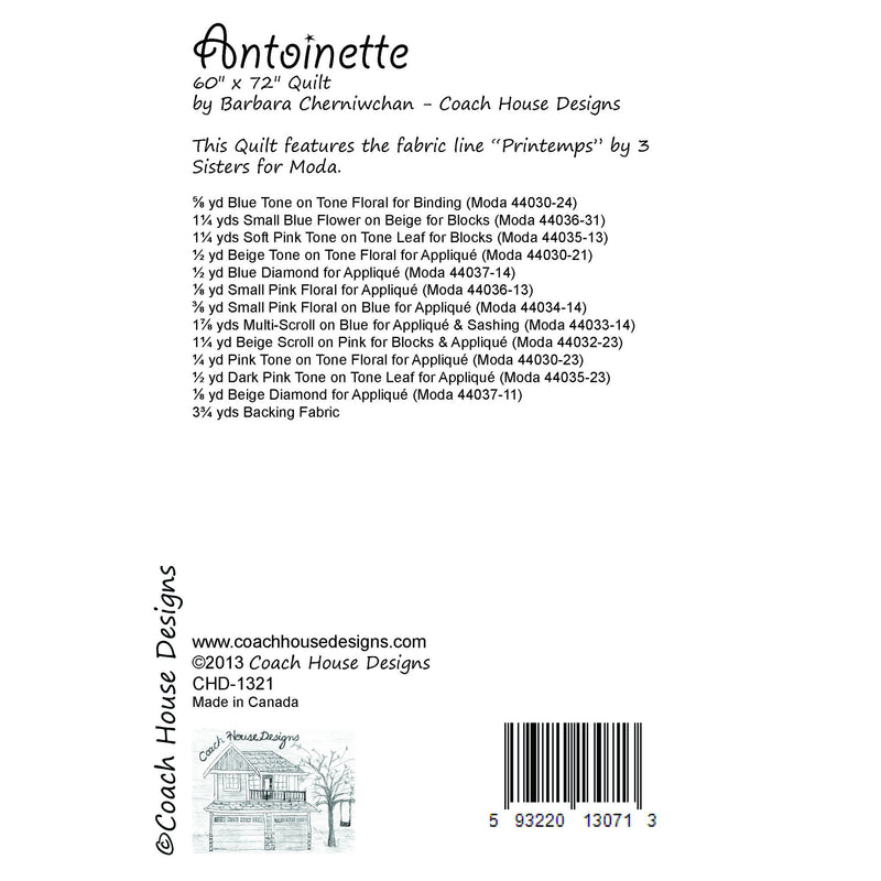 Antoinette Downloadable PDF Quilt Pattern