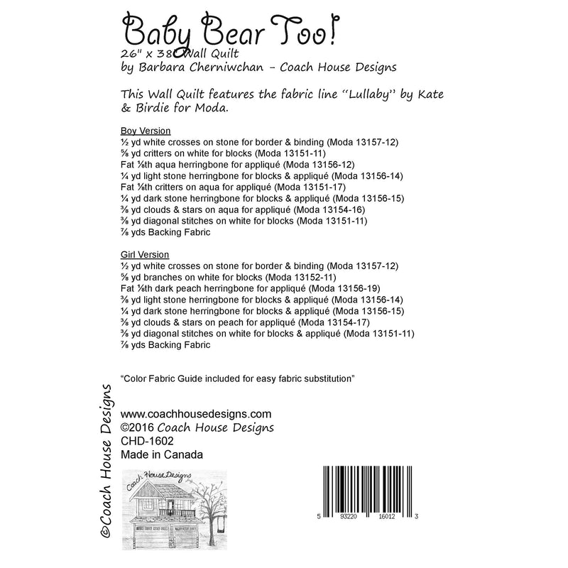Baby Bear Too! Digital Pattern