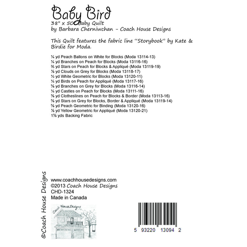 Baby Bird Downloadable PDF Quilt Pattern