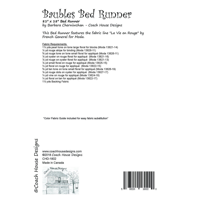 Baubles Bed Runner Quilt Pattern