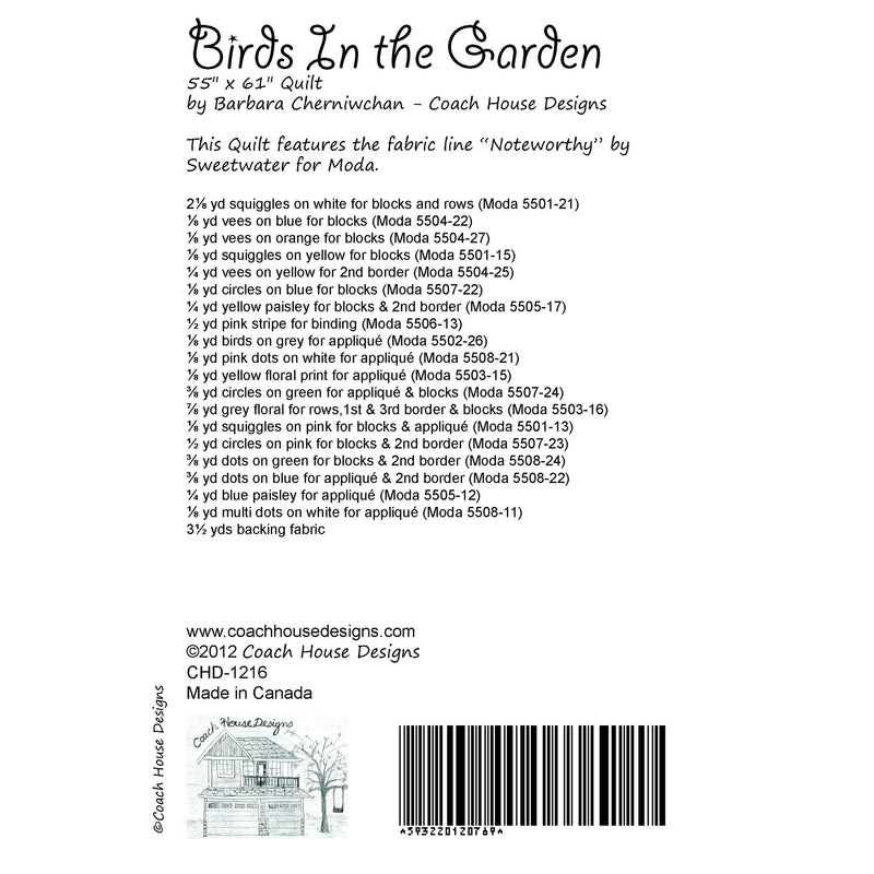 Birds in the Garden Quilt Pattern
