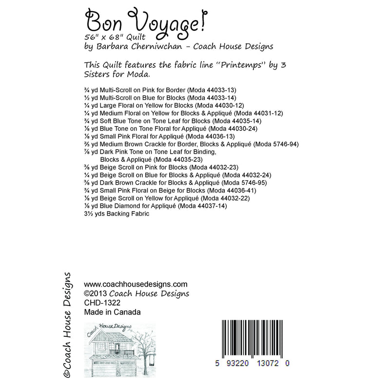 Bon Voyage! Downloadable PDF Quilt Pattern