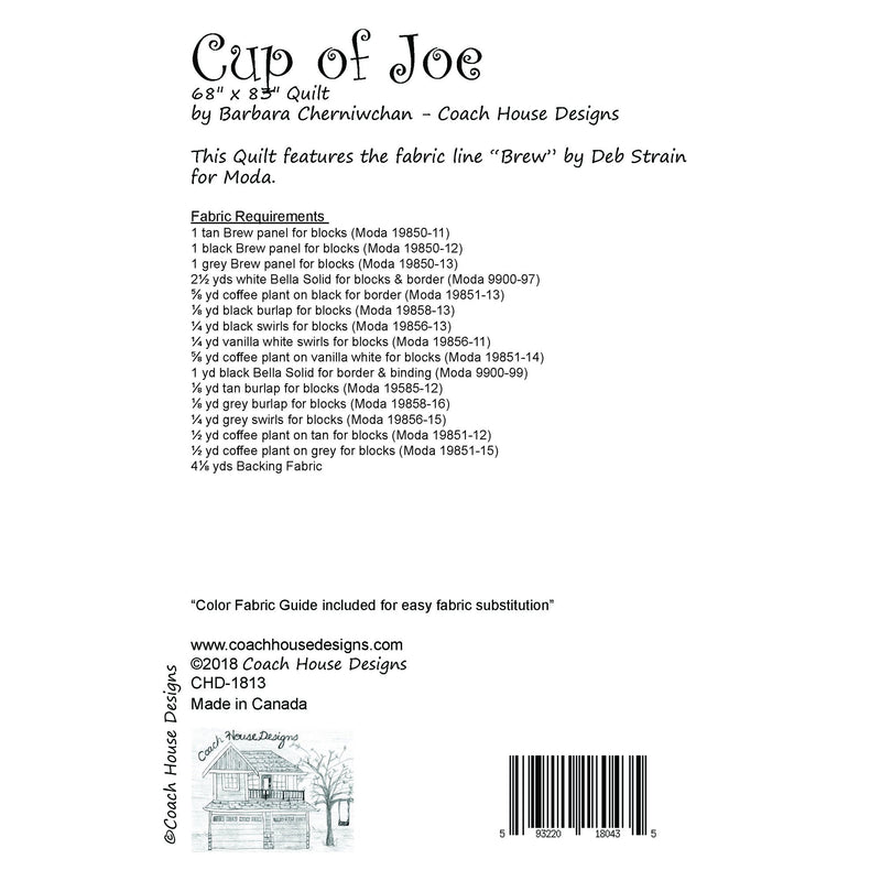Cup of Joe Downloadable PDF Quilt Pattern