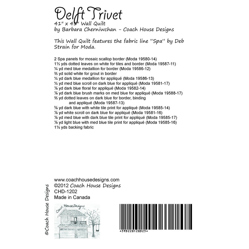 Delft Trivet Downloadable PDF Quilt Pattern