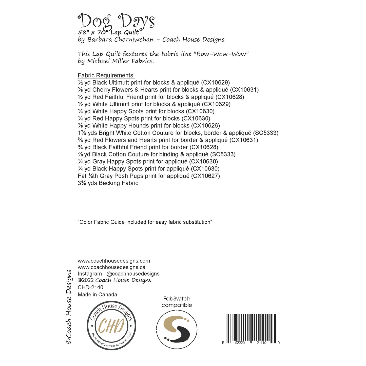 Dog Days Quilt Pattern