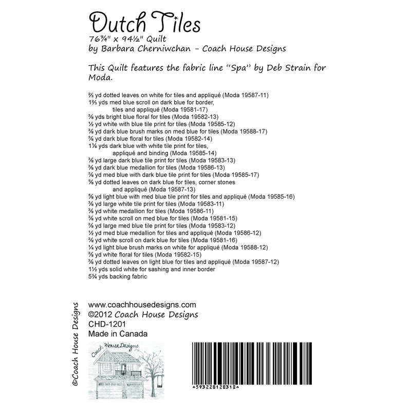 Dutch Tiles Downloadable PDF Quilt Pattern